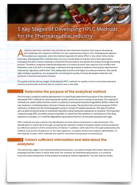 5 Key Stages of Developing HPLC Methods for the Pharmaceutical Industry ...
